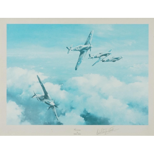 777 - Robert Taylor - Victory over Dunkirk and Hurricane, two military aviation prints signed in pencil by... 