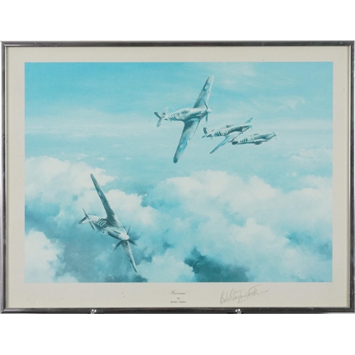 777 - Robert Taylor - Victory over Dunkirk and Hurricane, two military aviation prints signed in pencil by... 