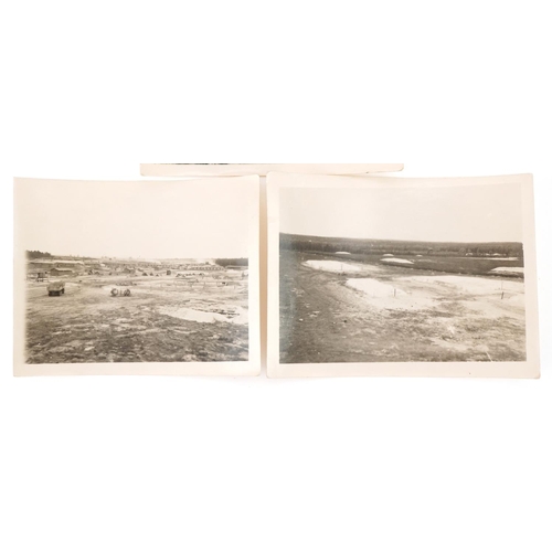 727 - Three black and white photographs of World War II concentration camps, 9cm x 12cm