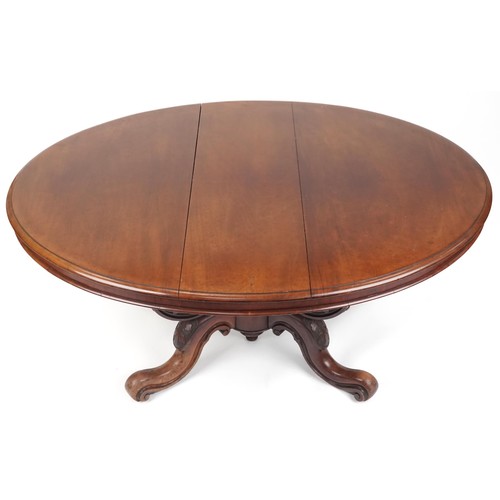 1047 - A late Victorian mahogany centre table together with a set of four Victorian walnut balloon back din... 