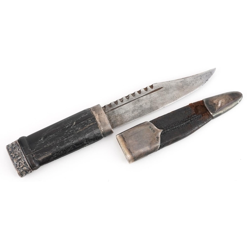 745 - A late 19th century stainless steel and silver mounted knife by J. Morton, Oxford Street circa 1899,... 