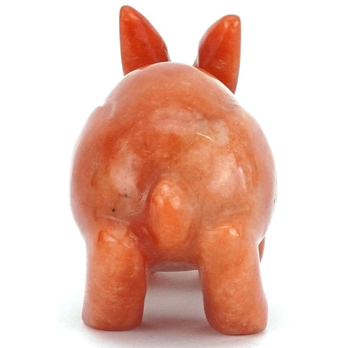 1264 - A Chinese carved jade study of a rabbit, 7cm in length, 111.8g.