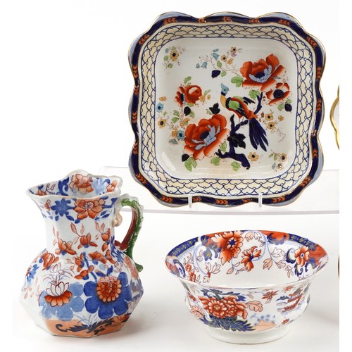 1378 - A mixed group of British ironstone pottery items together with a Barr-Flight & Barr Worcester oval d... 