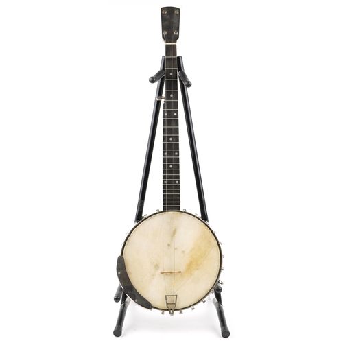 460 - A mid 20th century Banjello banjo with chromium plated mounts, 88cm in length.