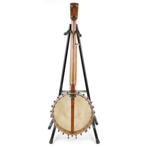 460 - A mid 20th century Banjello banjo with chromium plated mounts, 88cm in length.