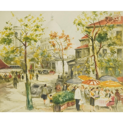 2652 - Charles Bloudin - Parisian street scene, 20th century signed and editioned print, framed, 35cm x 41c... 