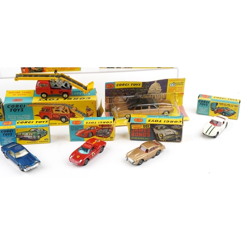 522 - A collection of Corgi Toys diecast vehicles including Green Hornet, Batmobile and The Avengers.