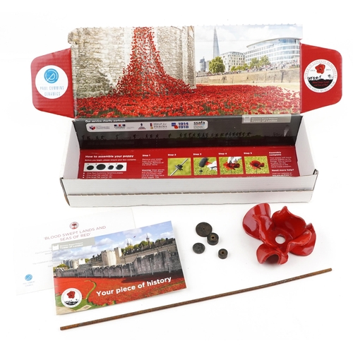 1199 - A Paul Cummins ceramic poppy to commemorate the centenary of the start of World War I with certifica... 