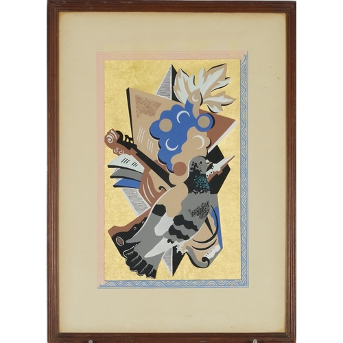 2631 - Gino Severini (1883-1966) - Nature-Morte au Pigeon from Fleurs et Masques. hand coloured illustratio... 