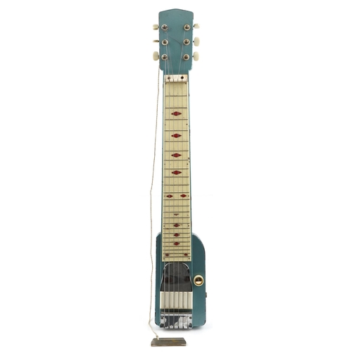 462 - A Star lap steel guitar finished in metallic blue, 72cm in length.