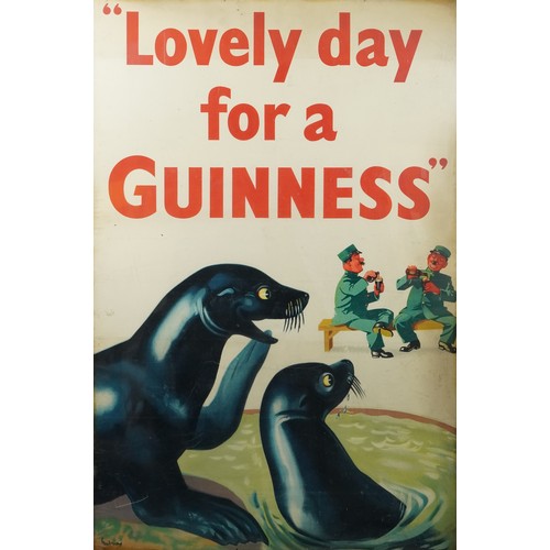 An early 20th century 'Lovely Day for a Guinness' lithographic colour advertising poster, 152cm x 100cm.