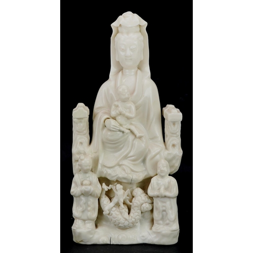 179 - A Chinese blanc de chine figure of Guanyin, late 19th/early 20th century, 24cm high.