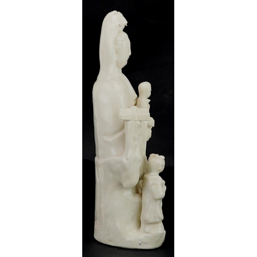 179 - A Chinese blanc de chine figure of Guanyin, late 19th/early 20th century, 24cm high.