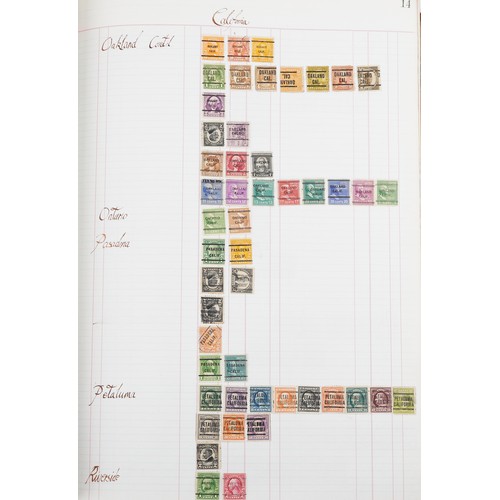 1515 - A very comprehensive collection of 19th century and later US pre-cancel stamps housed in a large led... 