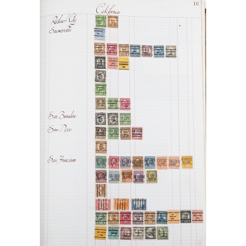 1515 - A very comprehensive collection of 19th century and later US pre-cancel stamps housed in a large led... 