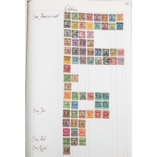 1515 - A very comprehensive collection of 19th century and later US pre-cancel stamps housed in a large led... 