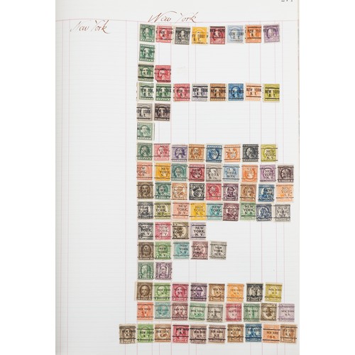 1515 - A very comprehensive collection of 19th century and later US pre-cancel stamps housed in a large led... 