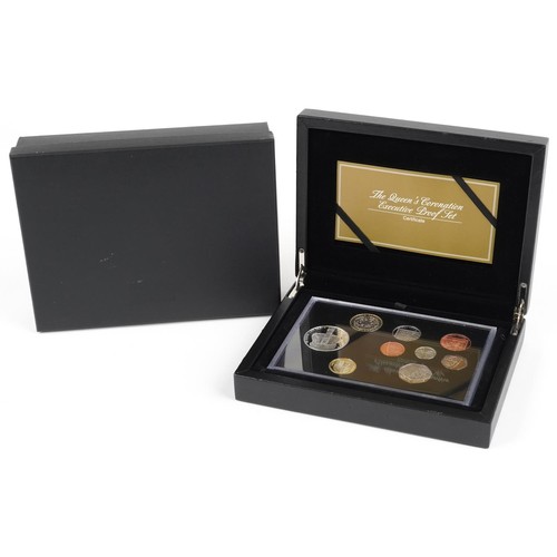 1487 - The Queen's Executive proof set for 2013 housed in a display box with a silver five pound coin.