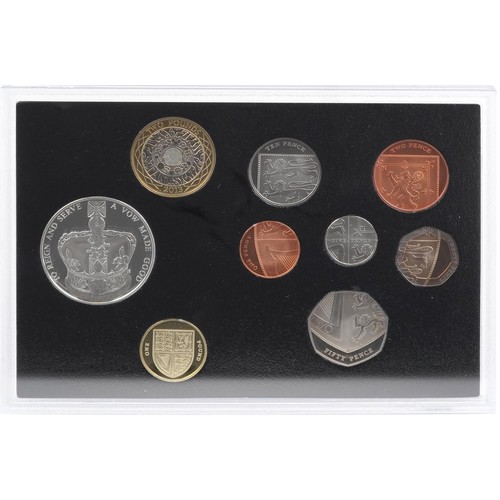 1487 - The Queen's Executive proof set for 2013 housed in a display box with a silver five pound coin.