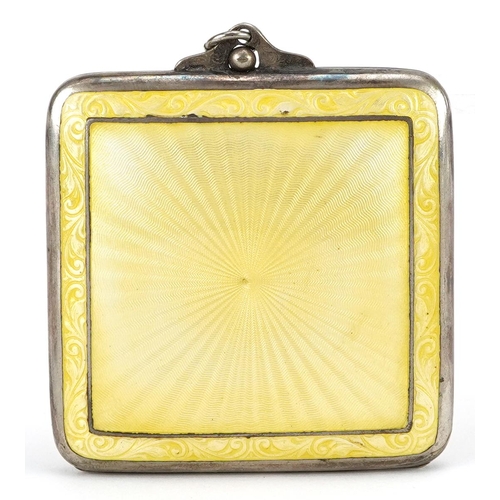  George L Brown Co., an Art Deco unmarked silver and guilloche enamel compact with guilloche enamelle... 