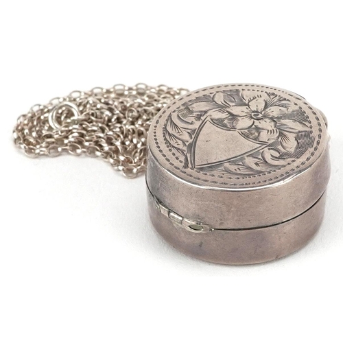  Boots Pure Drug Company, an Edwardian silver sovereign case engraved with foliage on a silver Belche... 