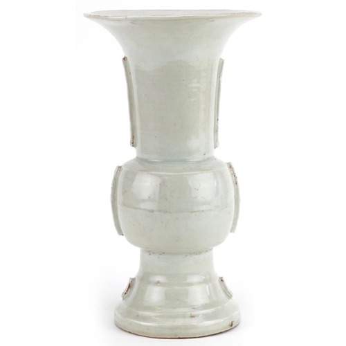 98 - A Chinese porcelain cream glazed vase, 30cm high.