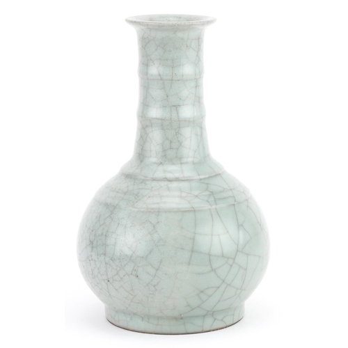 248 - A Chinese porcelain celadon crackle glazed vase, 21.5cm high.