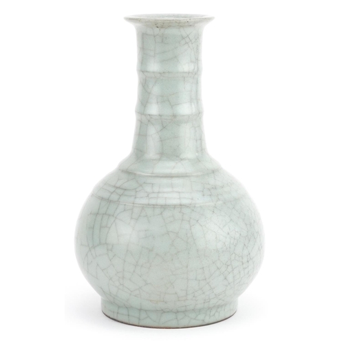 248 - A Chinese porcelain celadon crackle glazed vase, 21.5cm high.