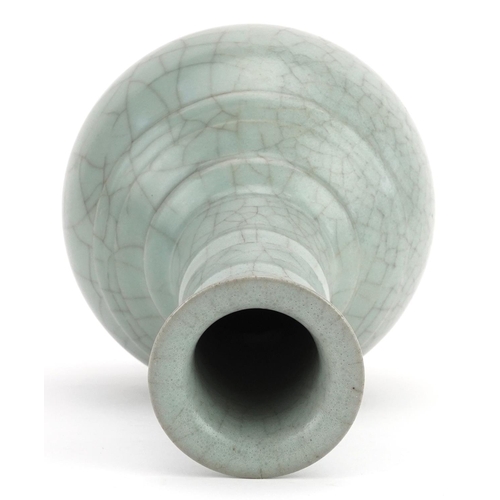 248 - A Chinese porcelain celadon crackle glazed vase, 21.5cm high.