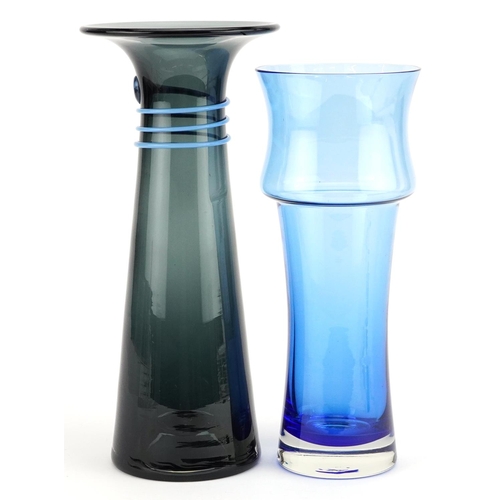  Two art glass vases including Riihimaki, the largest 27.5cm high