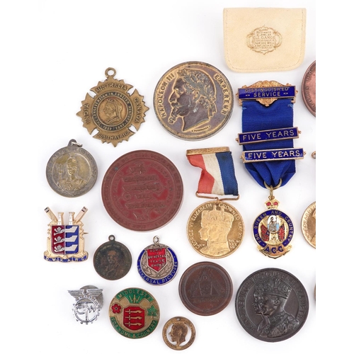 2262 - A collection of antique and later commemorative medallions and sporting medallions including St. Pau... 