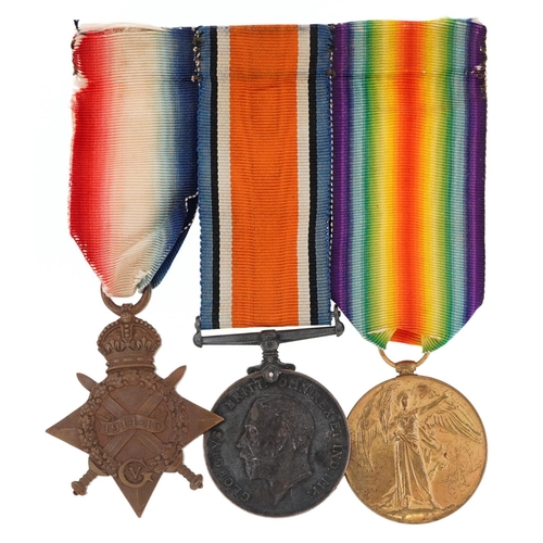  British military World War I medal trio awarded to CAPT.N.E.OLIVER, the star engraved S4-109386 SGT.... 