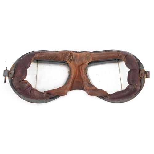 2557 - A pair of British military World War II pilot's goggles.