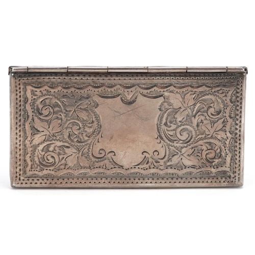  Adie & Lovekin Ltd., a George V silver card case in the form of an envelope engraved with foliage, B... 