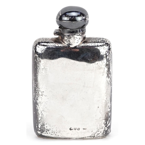 530 - William Neale, a Victorian silver hip flask with bayonet lid, Chester 1899, 12cm high, 112.0g.