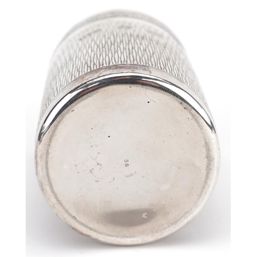 503 - Toye, Kenning & Spencer, an Elizabeth II Modernist silver preserve jar and cover with a sterling sil... 