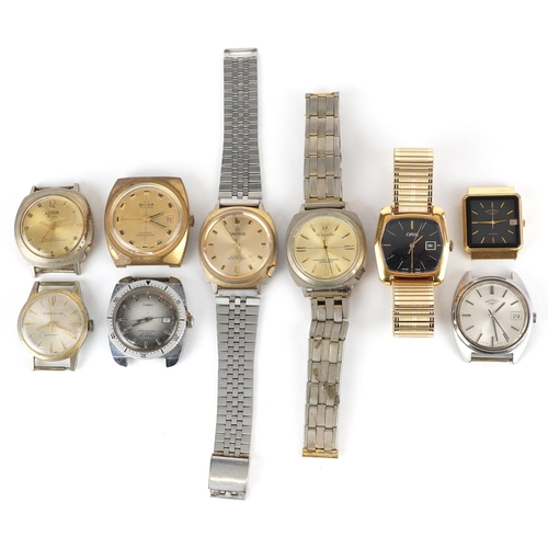 3769 - Nine vintage gentlemen's wristwatches including Buler, Timex, Alpen, Oris and Rotary.