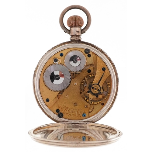 3759 - Waltham, a gentlemen's silver open face top wind pocket watch having enamelled and subsidiary dials ... 