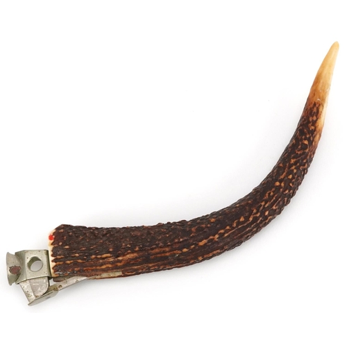 48 - An early 20th century horn handled cigar cutter, 25cm in length.