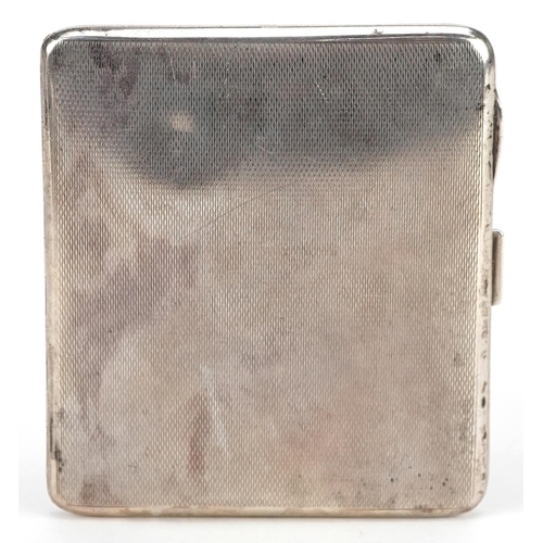 518 - William Neale & Son Ltd., a George V engine turned silver cigarette case with gilt interior, Birming... 