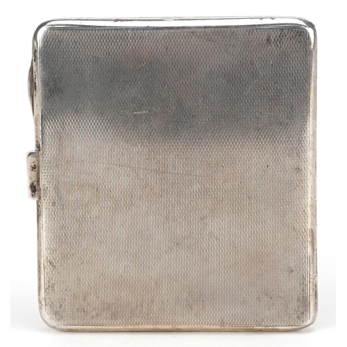 518 - William Neale & Son Ltd., a George V engine turned silver cigarette case with gilt interior, Birming... 