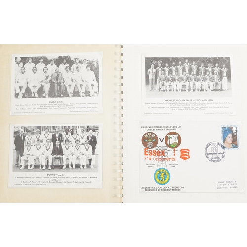 2223 - Five albums of stamps and first day covers to include a signed cover of The Sussex County Cricket Cl... 