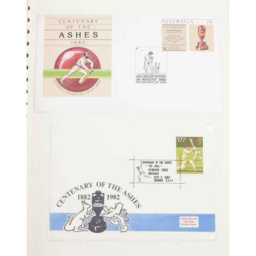 2223 - Five albums of stamps and first day covers to include a signed cover of The Sussex County Cricket Cl... 