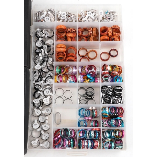 3805 - A large collection of costume jewellery rings and mood rings, mostly as new.