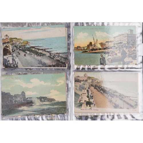 2240 - Early 20th century and later postcards from Sussex and Kent, some loose, predominantly from the Hast... 