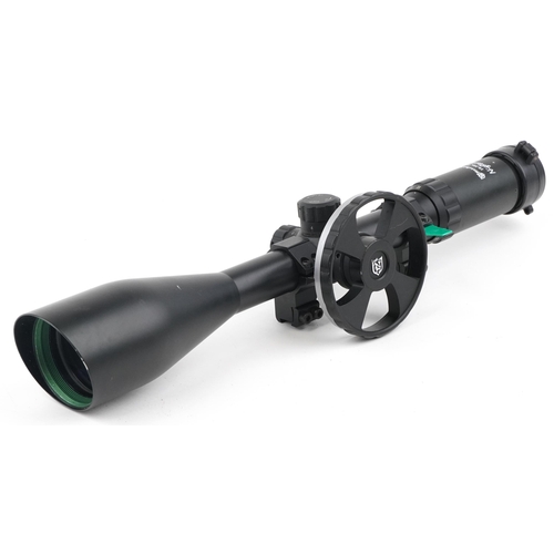 2556 - A Nikko Sterling 10-50 x 60 Nighteater rifle scope, 46cm in length.