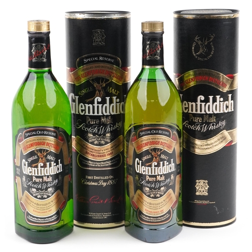 386 - Two bottles of whisky comprising Glenfiddich Special Reserve Single Malt Scotch whisky and Glenfiddi... 