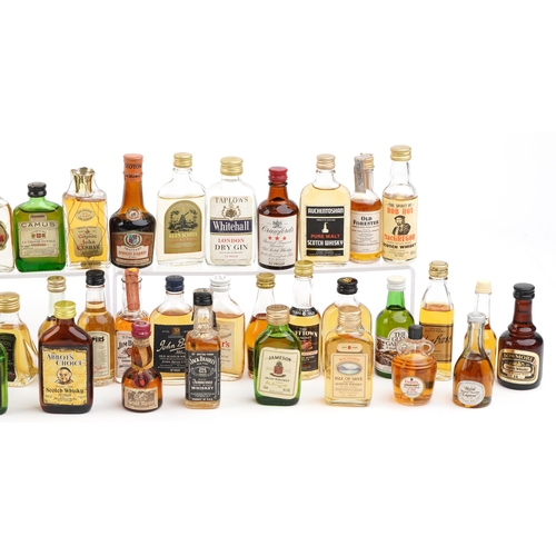 389 - A large collection of predominantly whisky alcohol miniatures including Glayva, Something Special, J... 