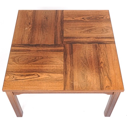  A late 20th century square Swedish coffee table by Ulferts, 45cm H x 75cm W x 75cm D.