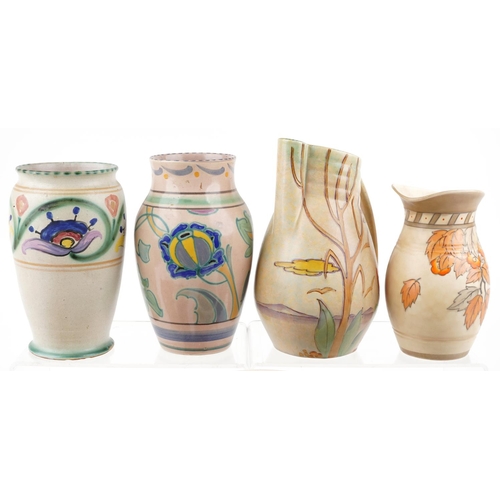 191A - A group of nine early 20th century pottery jugs and vases to include Beswick ware, Crown Ducal ware,... 